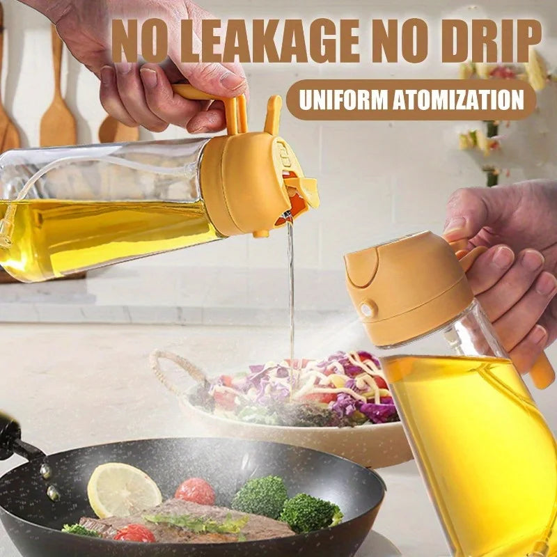 2-in-1 Glass Oil Dispenser and Spray Mister for Kitchen