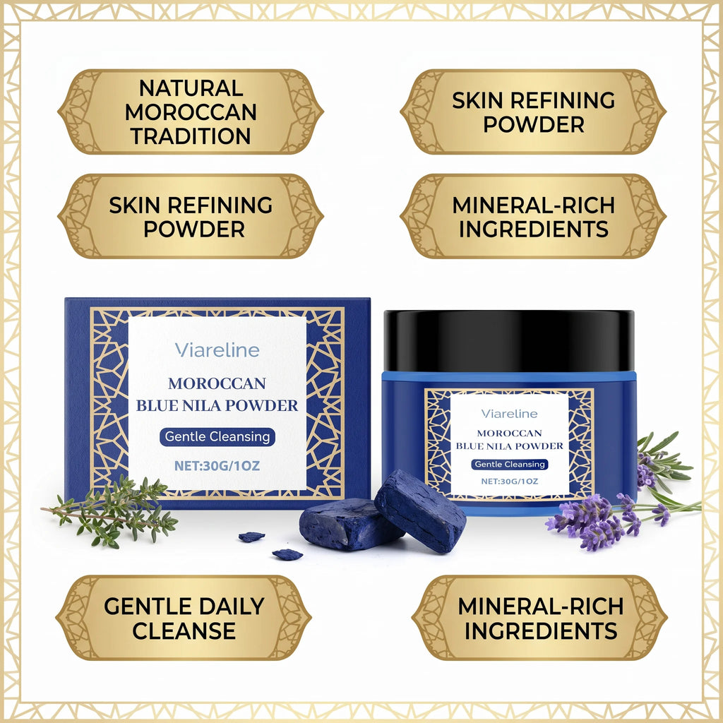 Moroccan Blue Nila Face Mask Powder for Brightening and Exfoliation