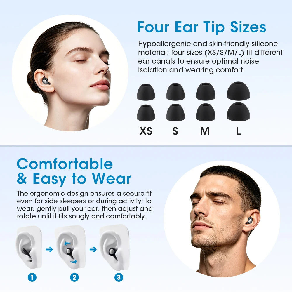 Reusable Noise-Canceling Sleep Earplugs with Case - 9