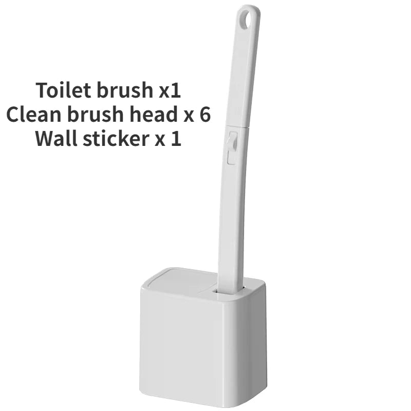 Disposable Toilet Brush with Wall-Mount Holder - 12