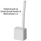 Wall-Mounted Disposable Toilet Brush with Long Handle