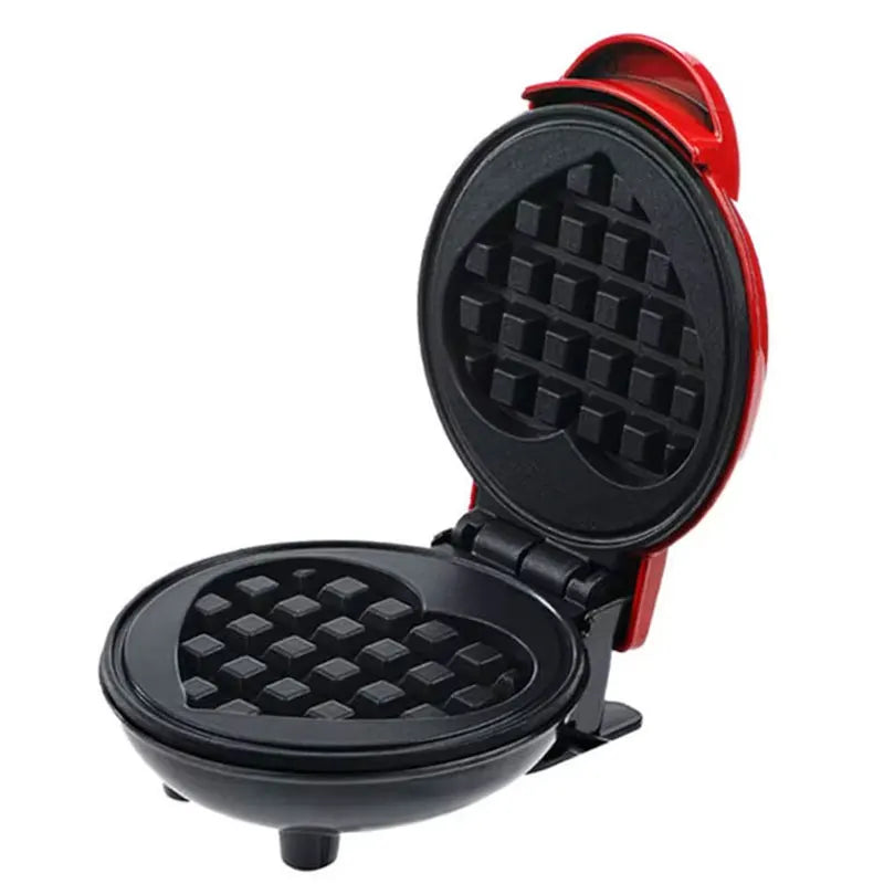 Mini Heart-Shaped Electric Waffle Maker for Breakfast