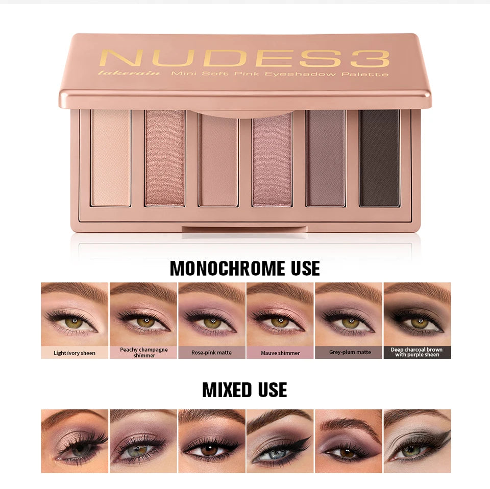 6-Color Soft Pink Neutral Eyeshadow Palette