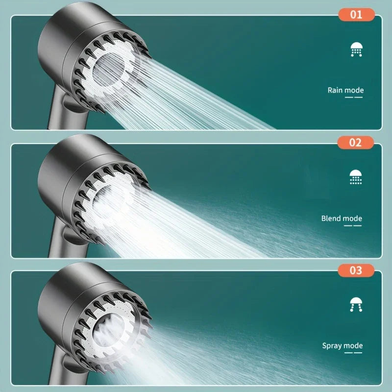 4-Mode High-Pressure Handheld Filtered Shower Head