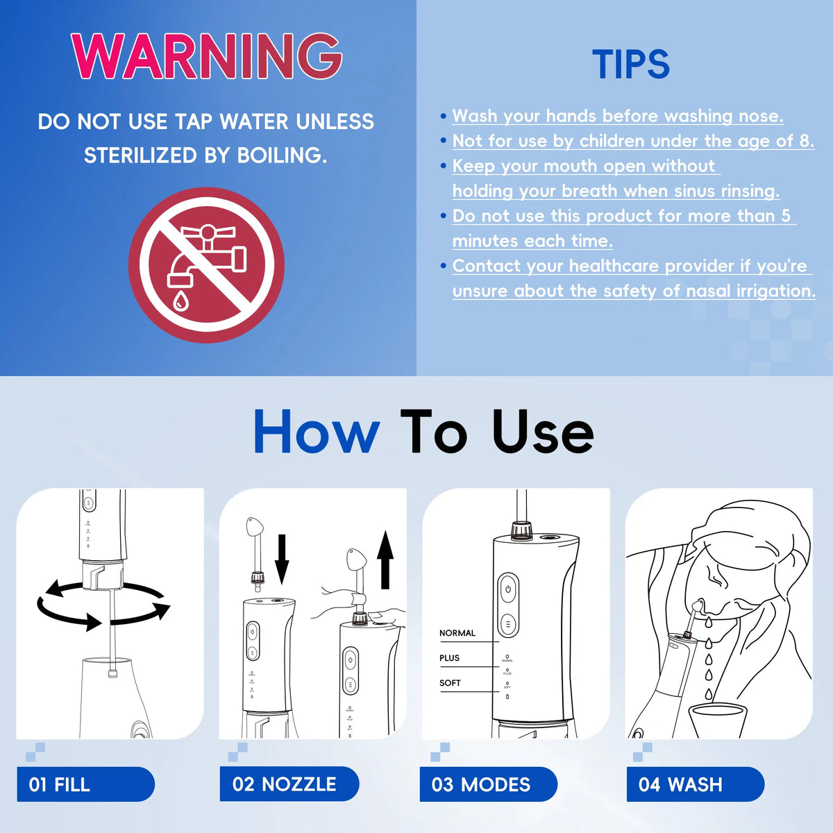 Portable Electric Nasal Irrigator for Sinus Relief