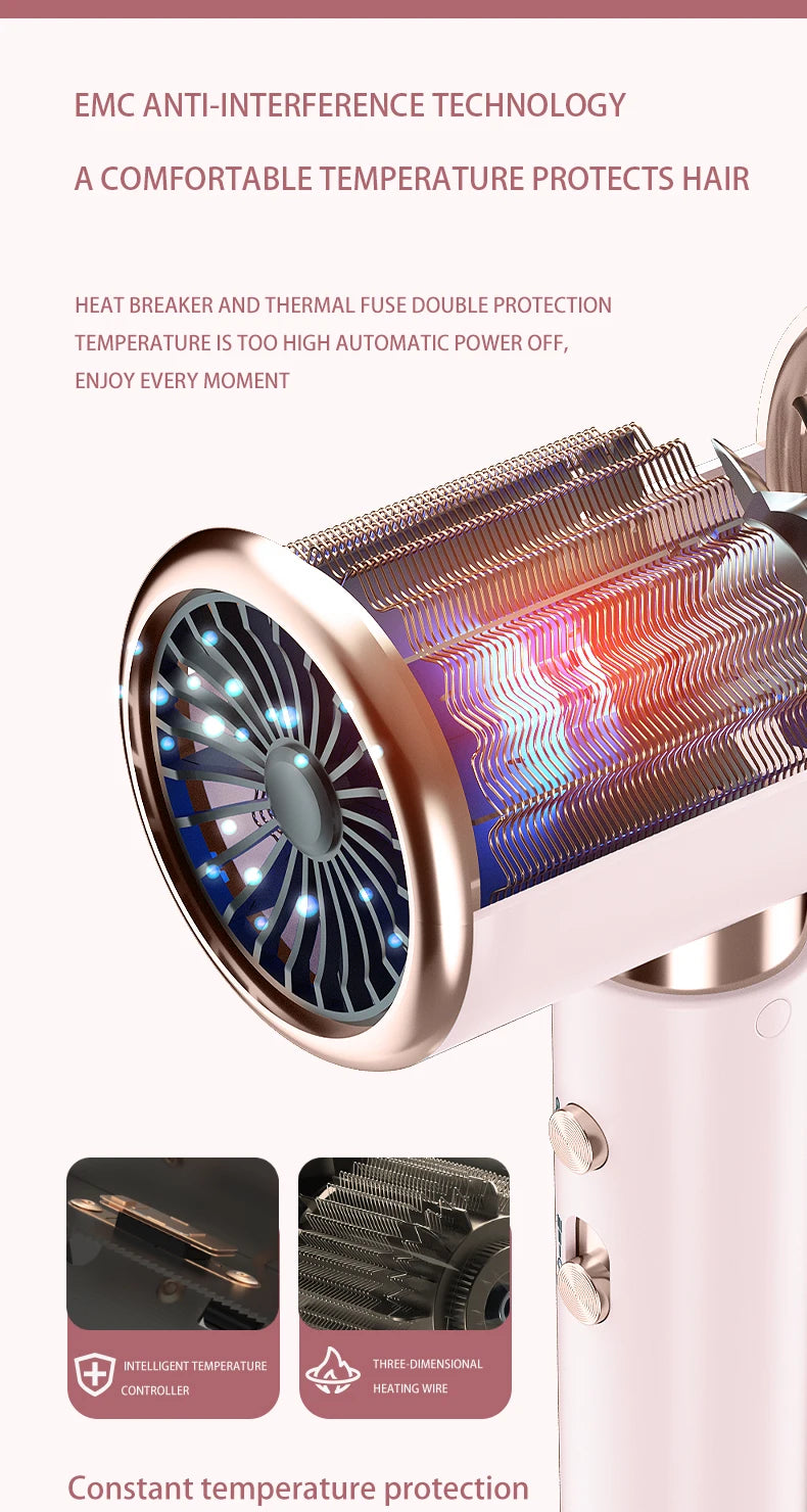 Professional 2000W Ionic Hair Dryer for Fast Styling