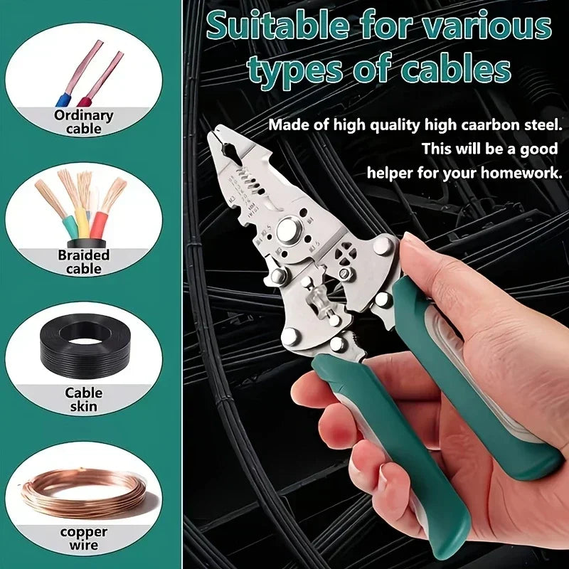 Multifunctional 18-in-1 Wire Stripping and Crimping Pliers