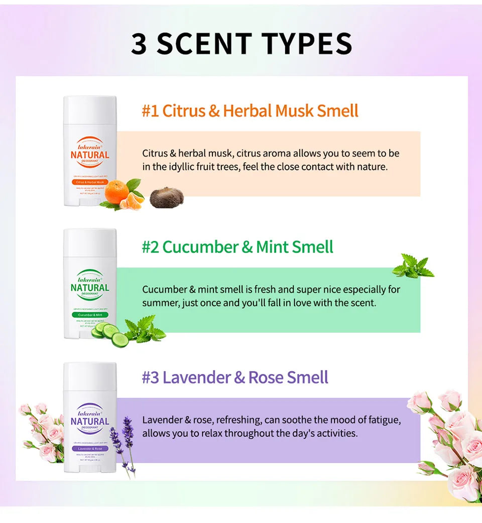 Natural Long-Lasting Solid Deodorant Stick for Freshness