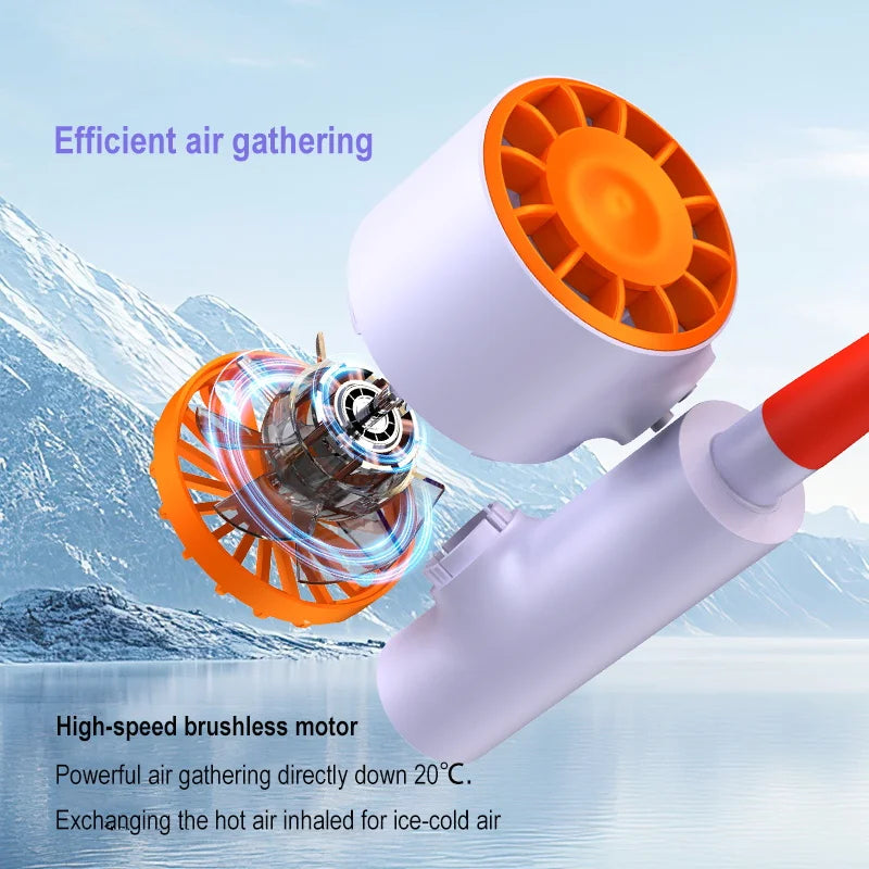 Portable Rechargeable Hands-Free Neck Fan for Travel and Sports - 2