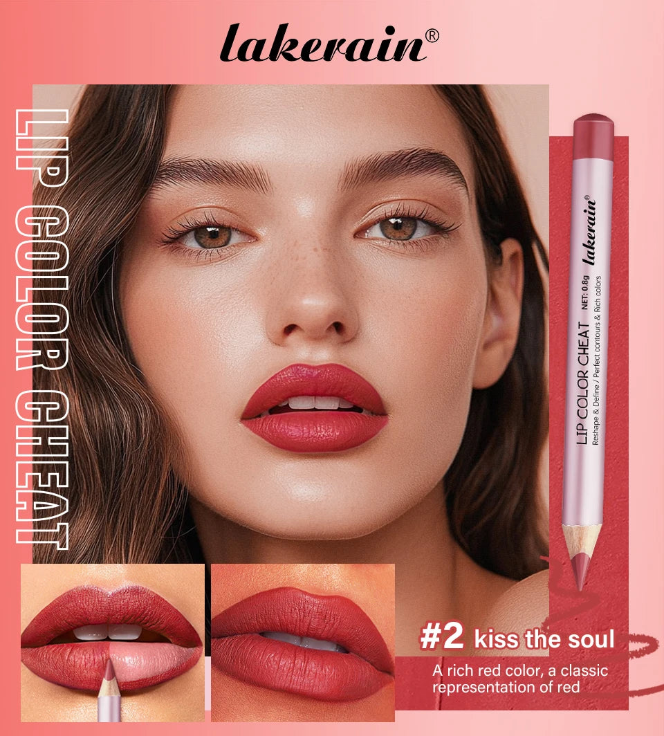 Waterproof Matte Lip Liner Pencil Set for Defined Lips