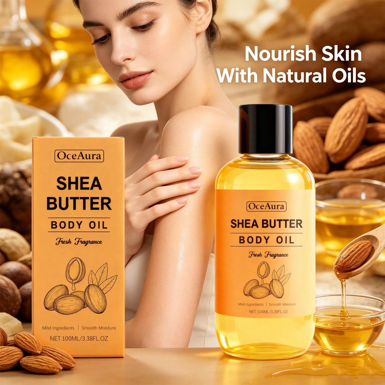 Nourishing Shea Butter Body Oil for Dry Skin Hydration - 1