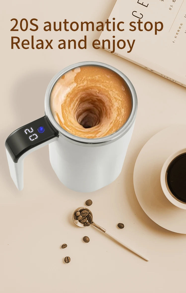 Automatic Self-Stirring Temperature Display Mug