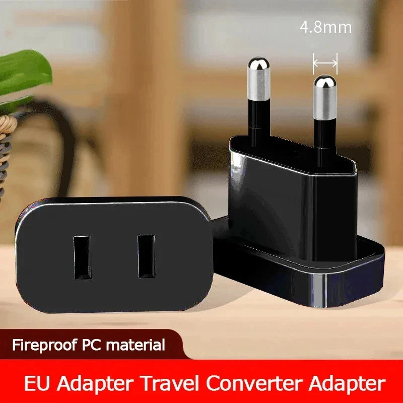 US to EU Power Plug Travel Adapter