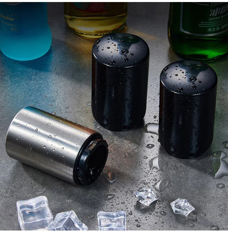 Automatic Stainless Steel Push-Down Beer Bottle Opener - 9