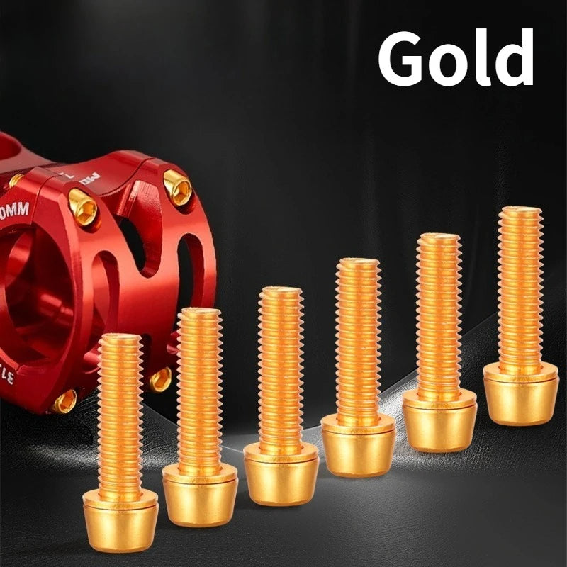 6-Piece M5x18mm Colored Bike Stem and Handlebar Bolt Set