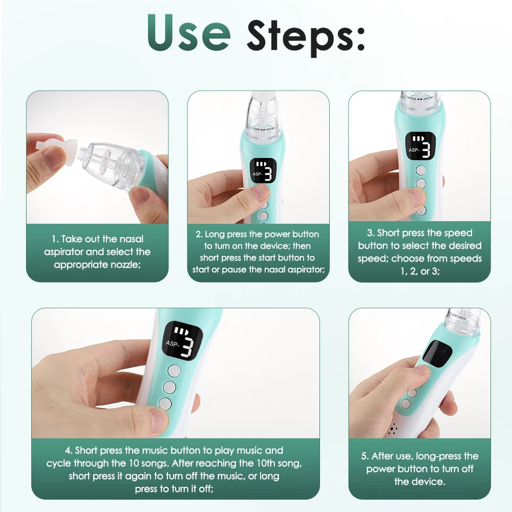 Electric Nasal Aspirator with Music for Newborns and Toddlers
