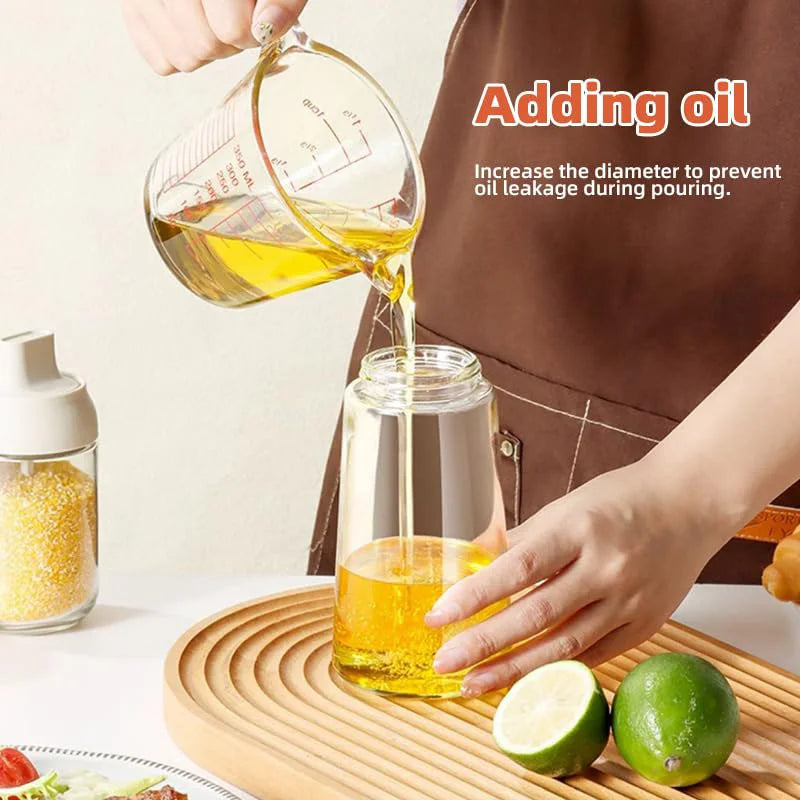 2-in-1 Dual Action Oil Spray and Pour Bottle for Kitchen Cooking