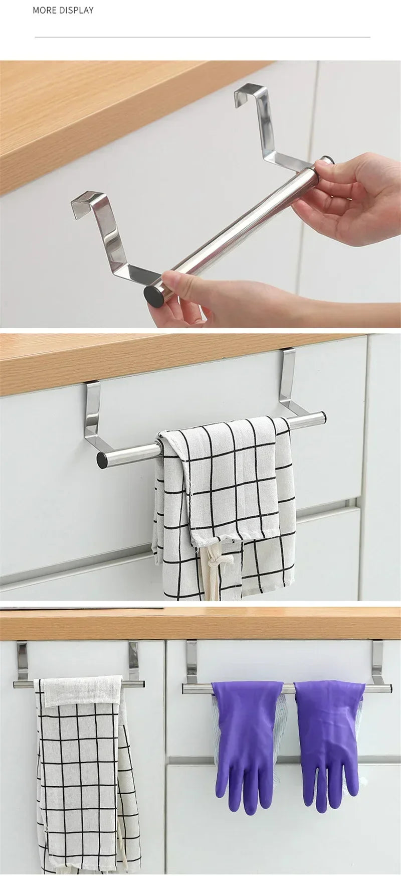 Stainless Steel Over-Cabinet Door Towel Rack - 24