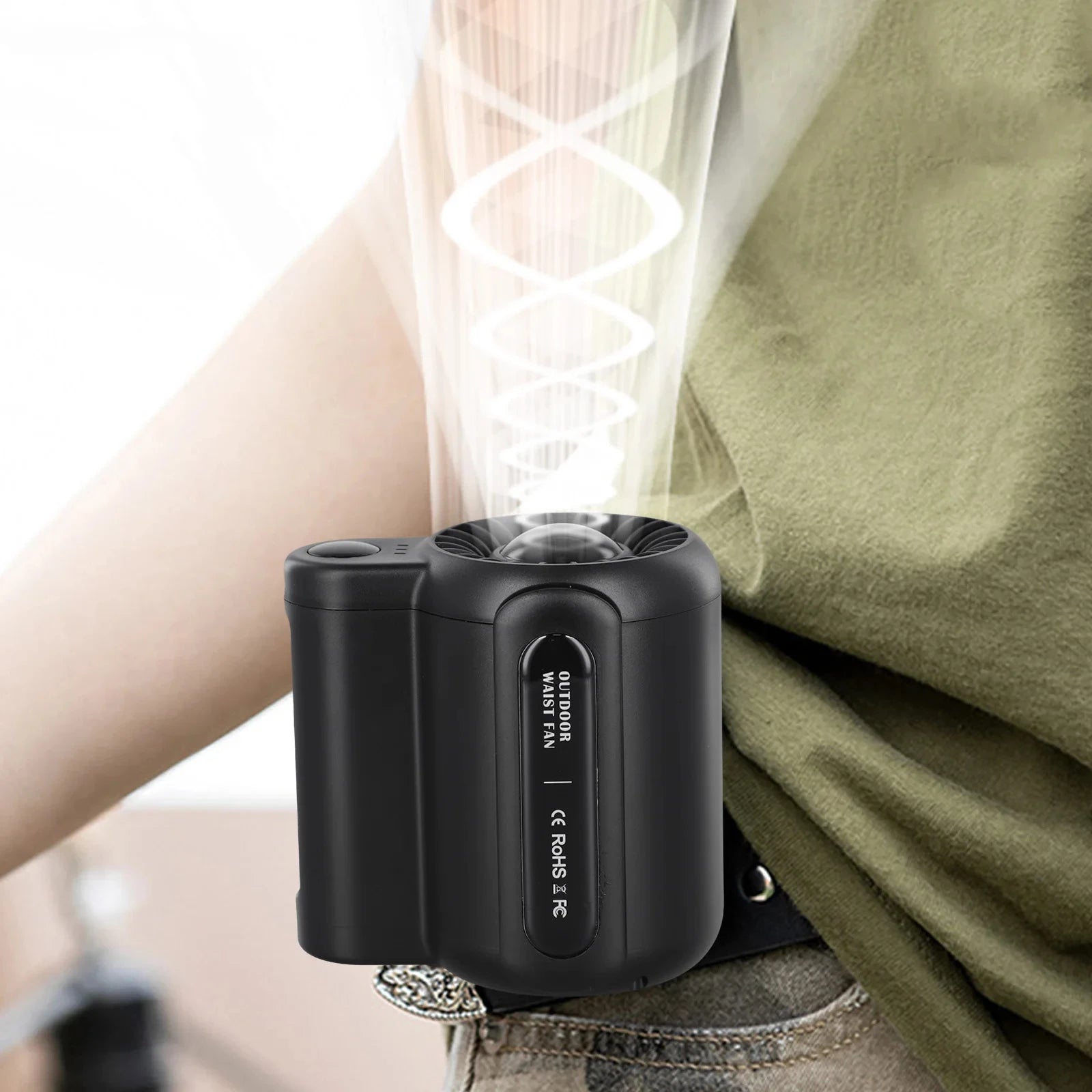 Portable Rechargeable Waist Clip Cooling Fan for Travel and Sports - 11