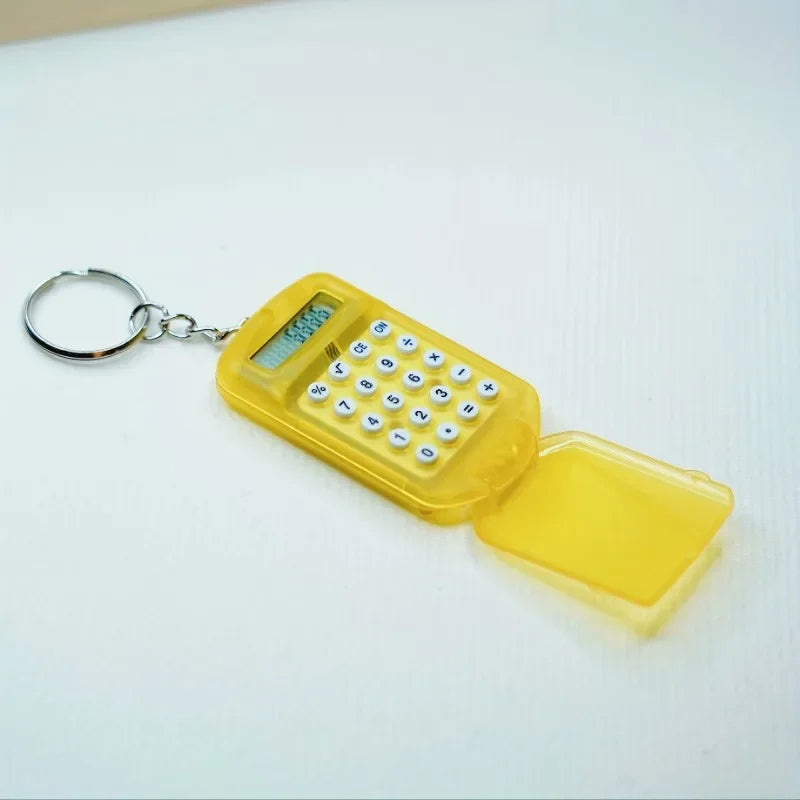 Portable Mini Transparent Flip Calculator with Keychain - 15