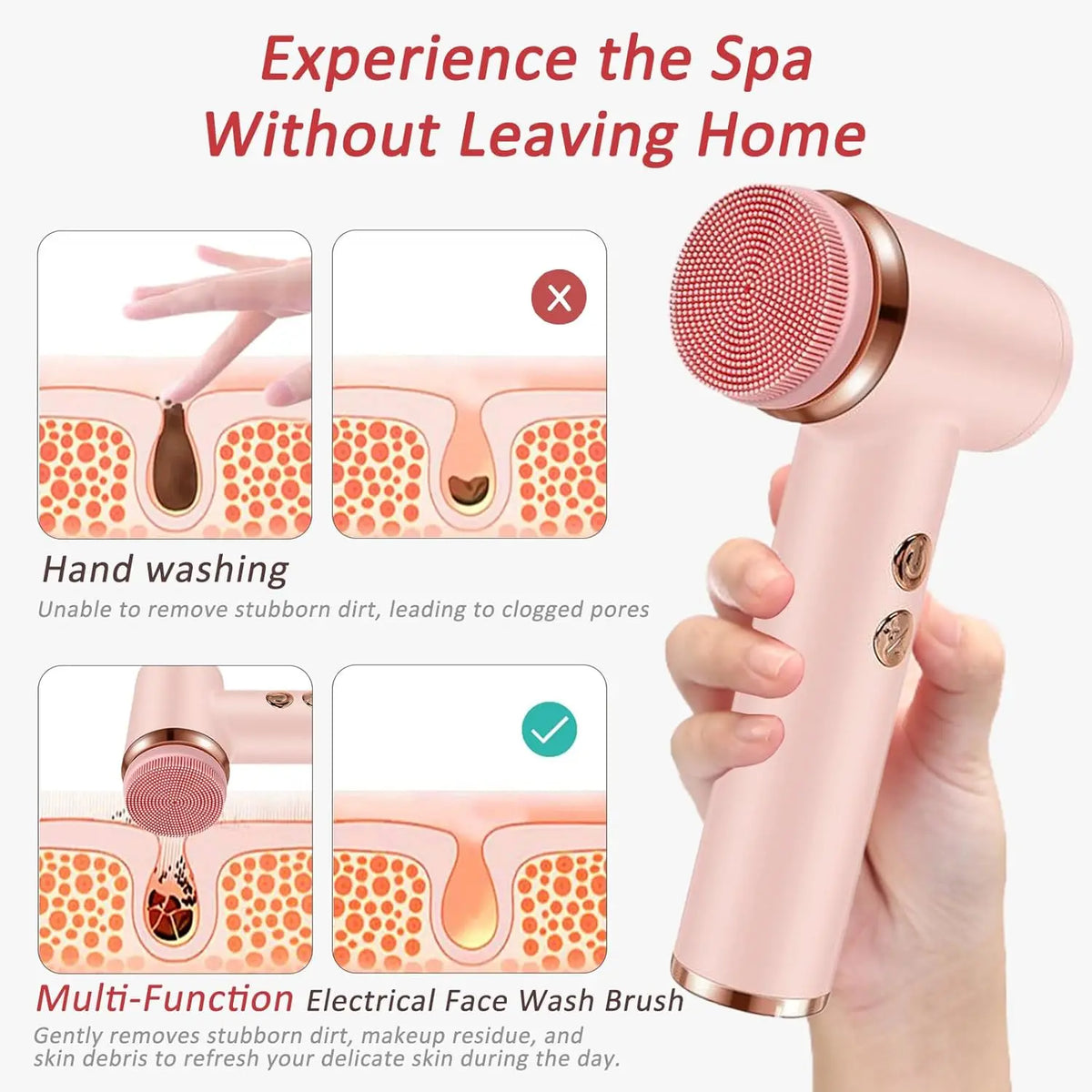 4-in-1 Waterproof Electric Facial Cleansing Brush