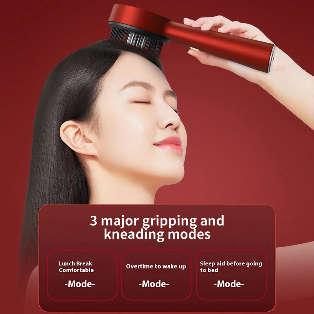 Electric Scalp Vibration Massage Comb with Red Light Therapy