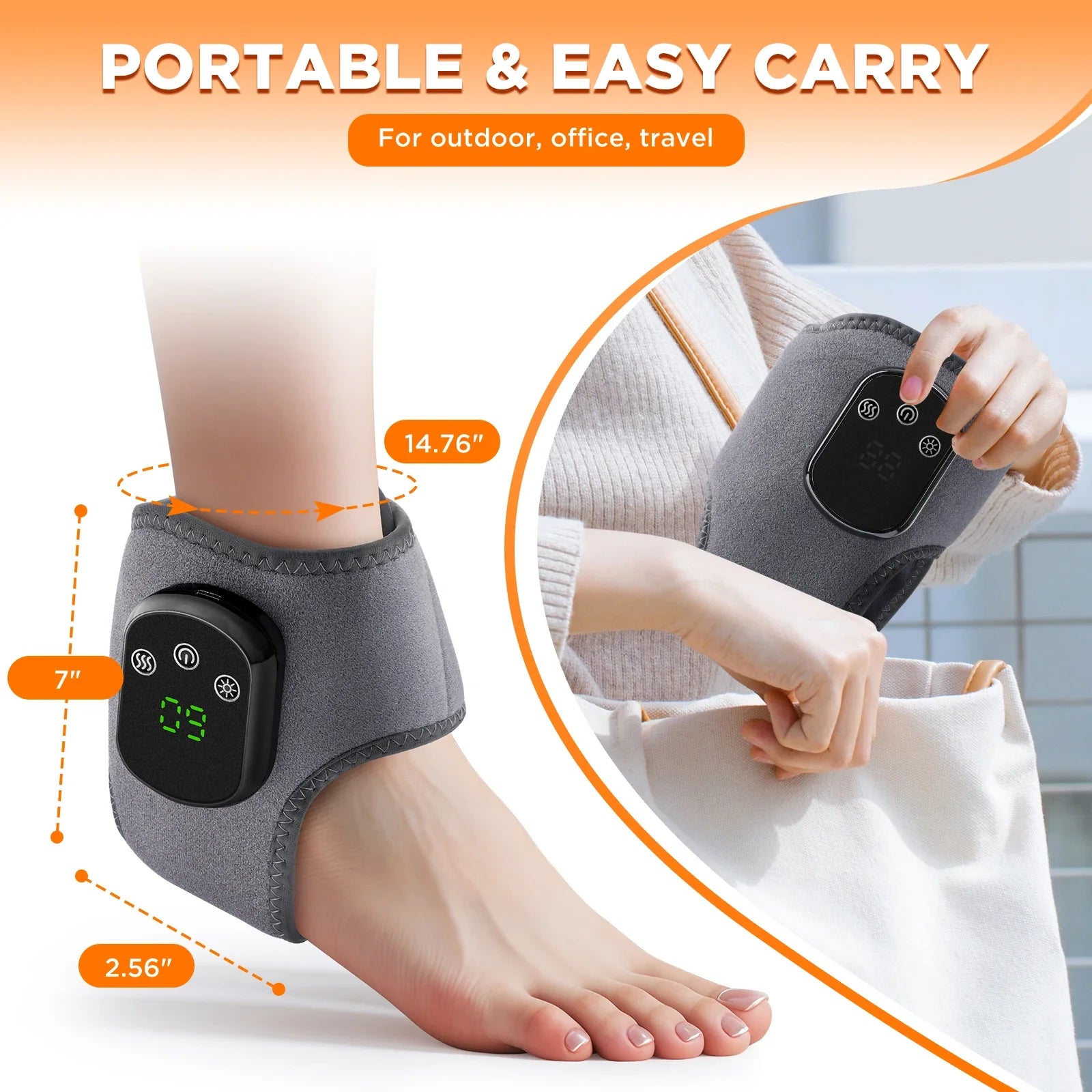 Heated Vibrating Ankle Support Wrap - 6