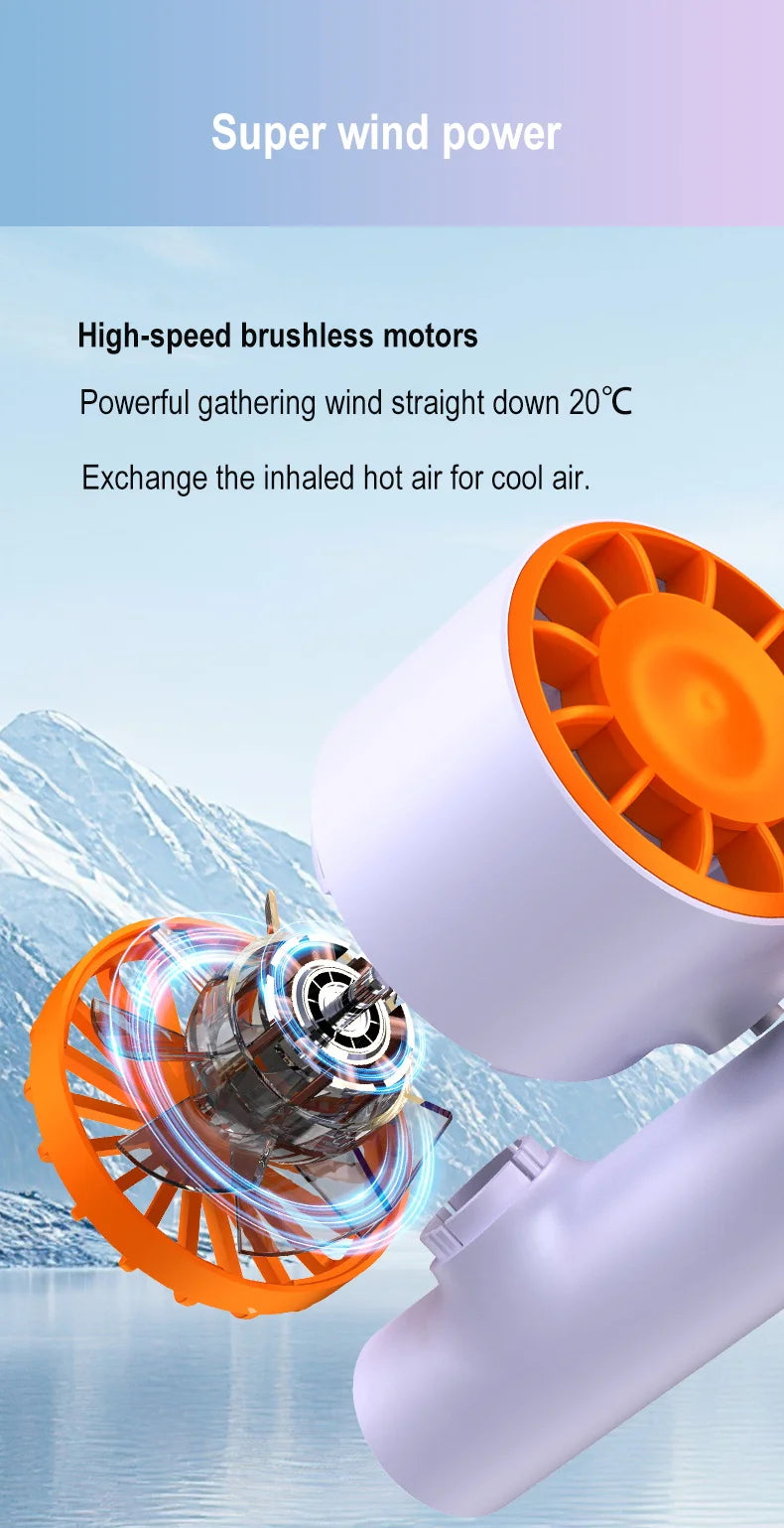 Portable Rechargeable Hands-Free Neck Fan for Travel and Sports