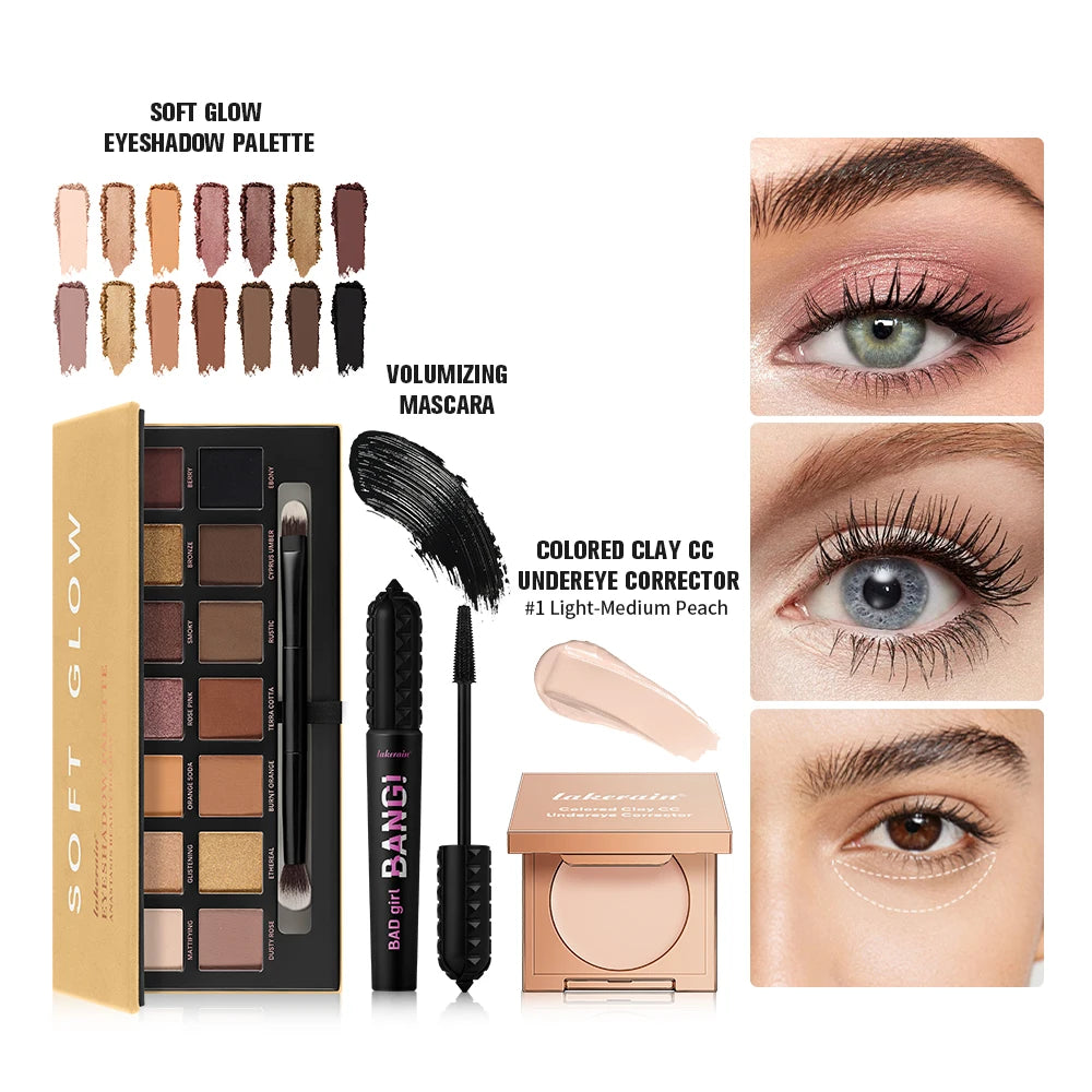3-Piece Eye Makeup Set with Corrector, Eyeshadow and Mascara