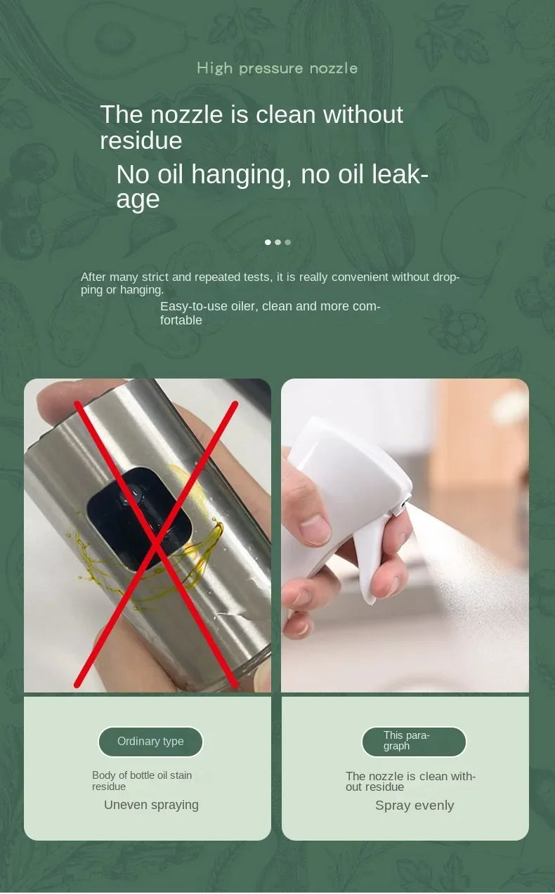 Refillable Oil Spray Bottle for Kitchen Cooking