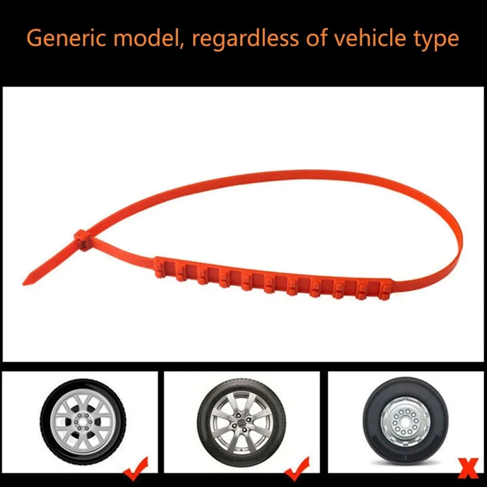 Emergency Anti-Slip Tire Traction Straps for Snow and Mud - 6