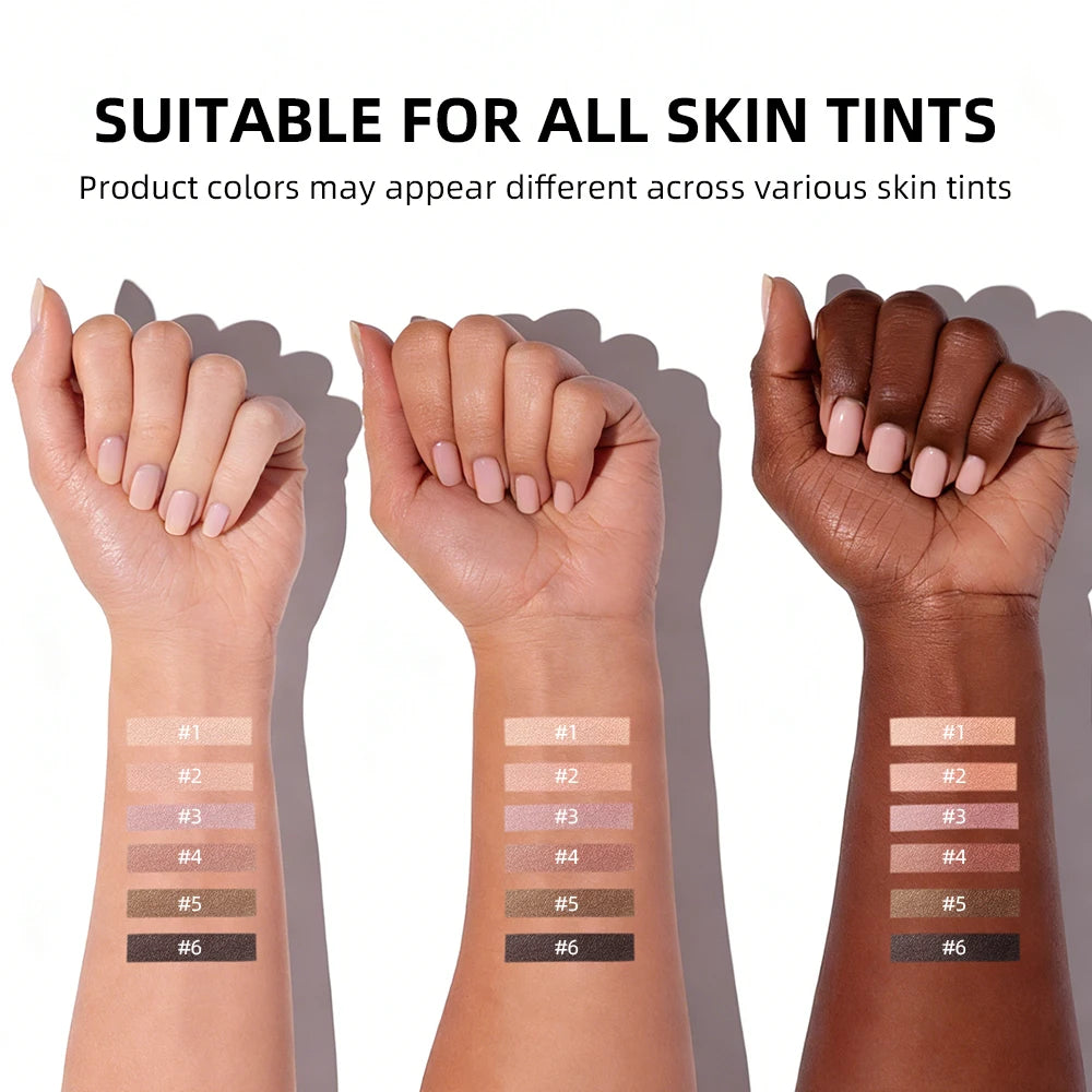 6-Color Matte Eyeshadow Palette with Brush Set