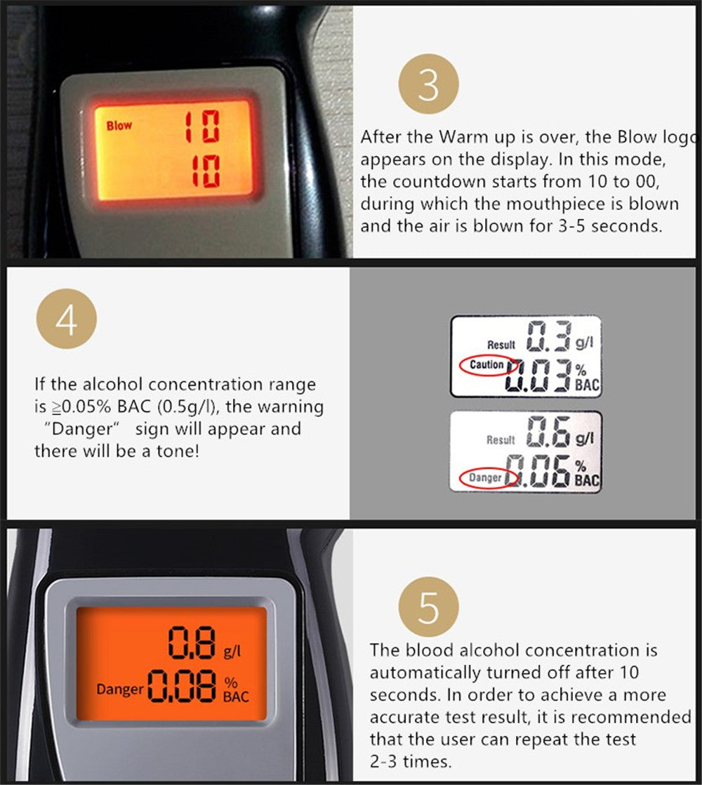 Digital Portable Alcohol Breathalyzer Tester
