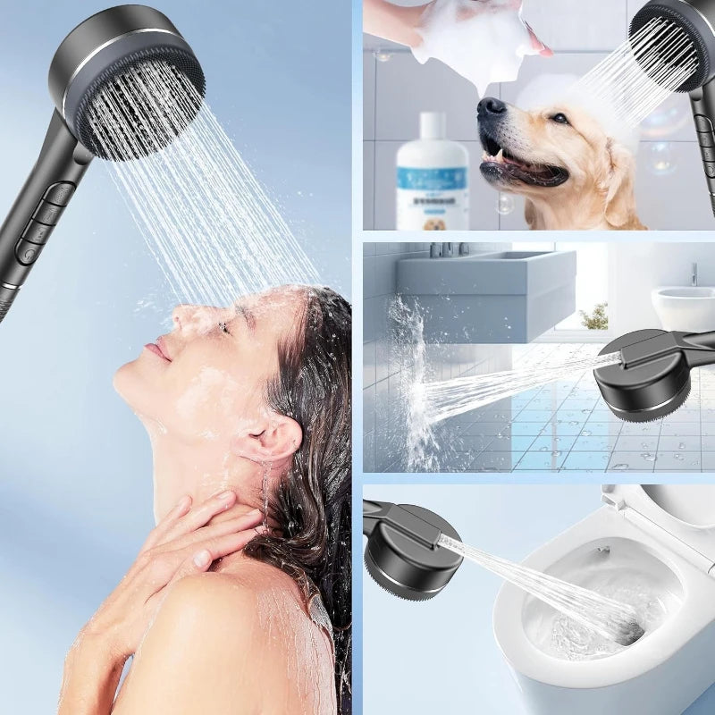 4-Mode High-Pressure Handheld Shower Head