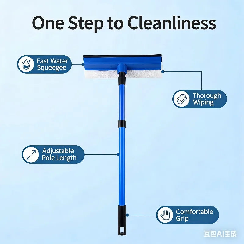 2-in-1 Telescopic Window Cleaner and Squeegee - 10