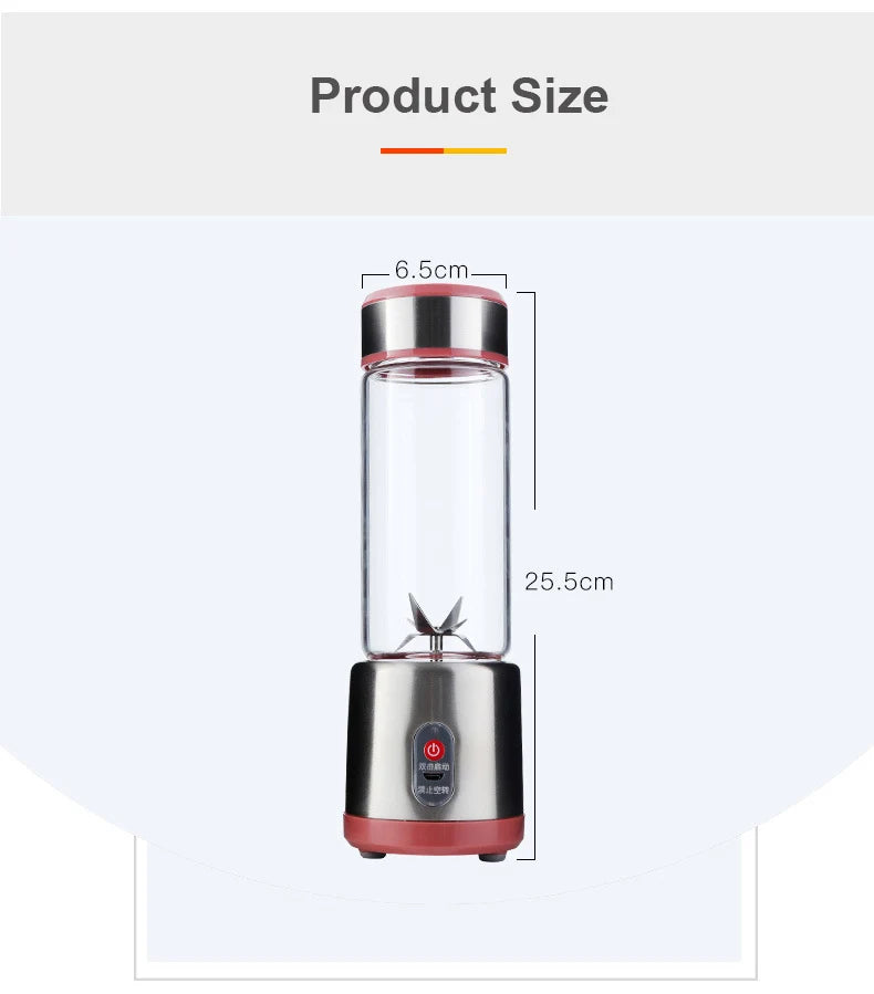 Portable Electric USB Rechargeable Fruit Juicer Blender Cup - 17