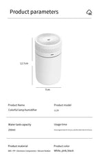 Portable Mini LED Car and Desk Humidifier
