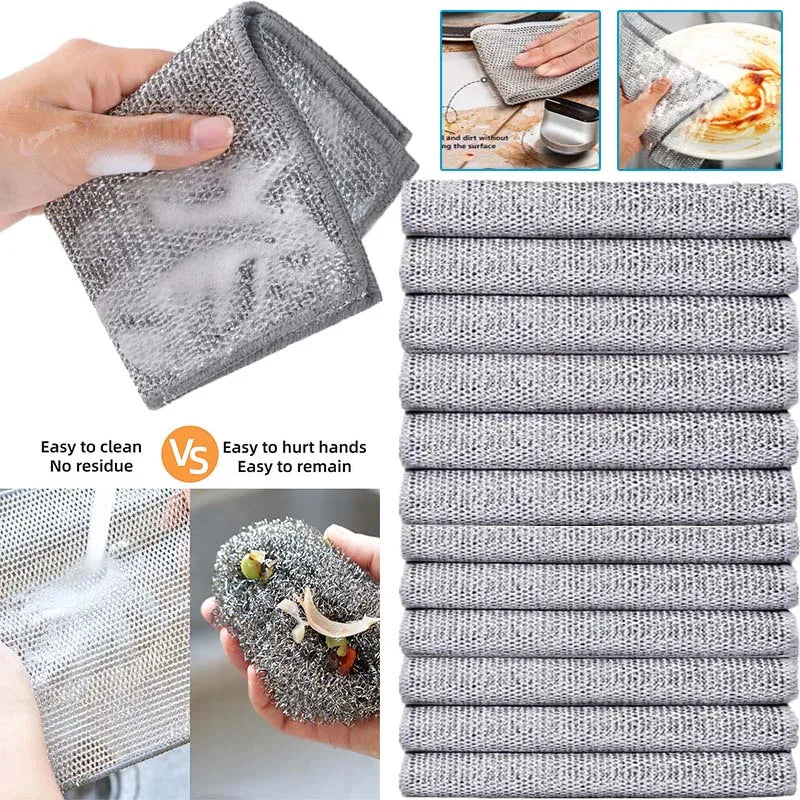 Double-Sided Non-Stick Silver Wire Kitchen Cleaning Cloth - 1